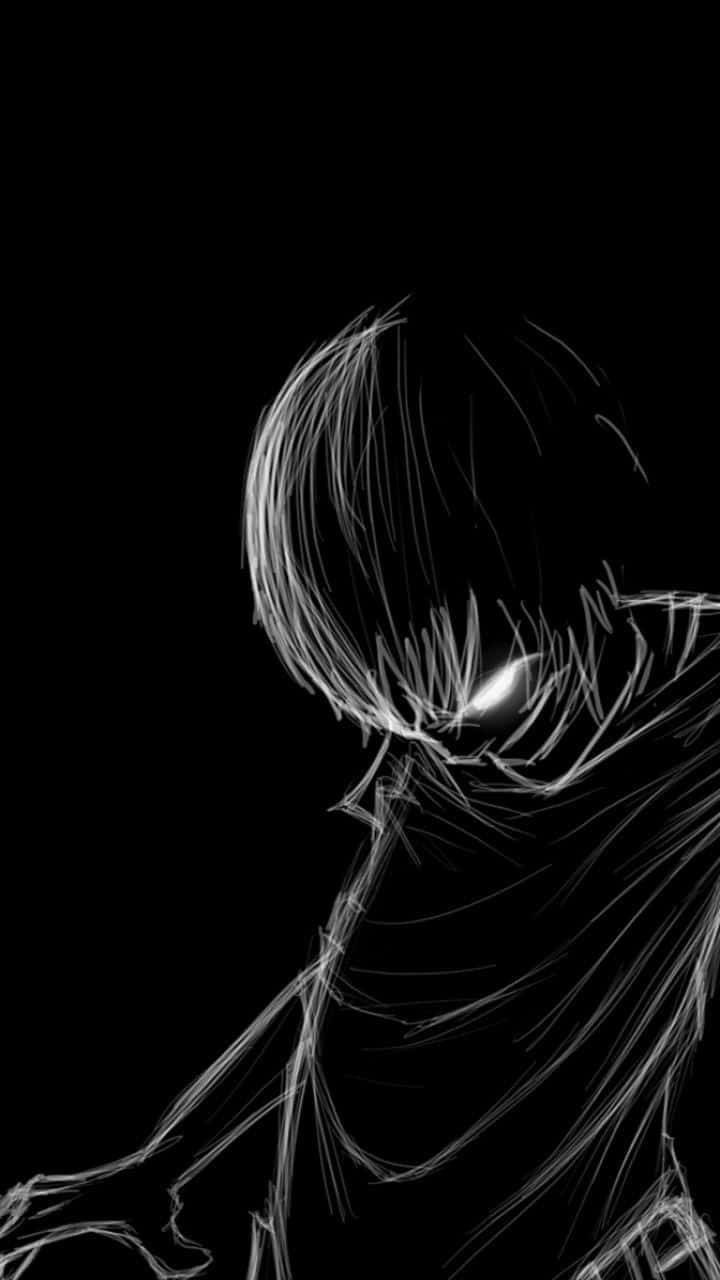 رسم أبيض وأسود لشخص خلفية