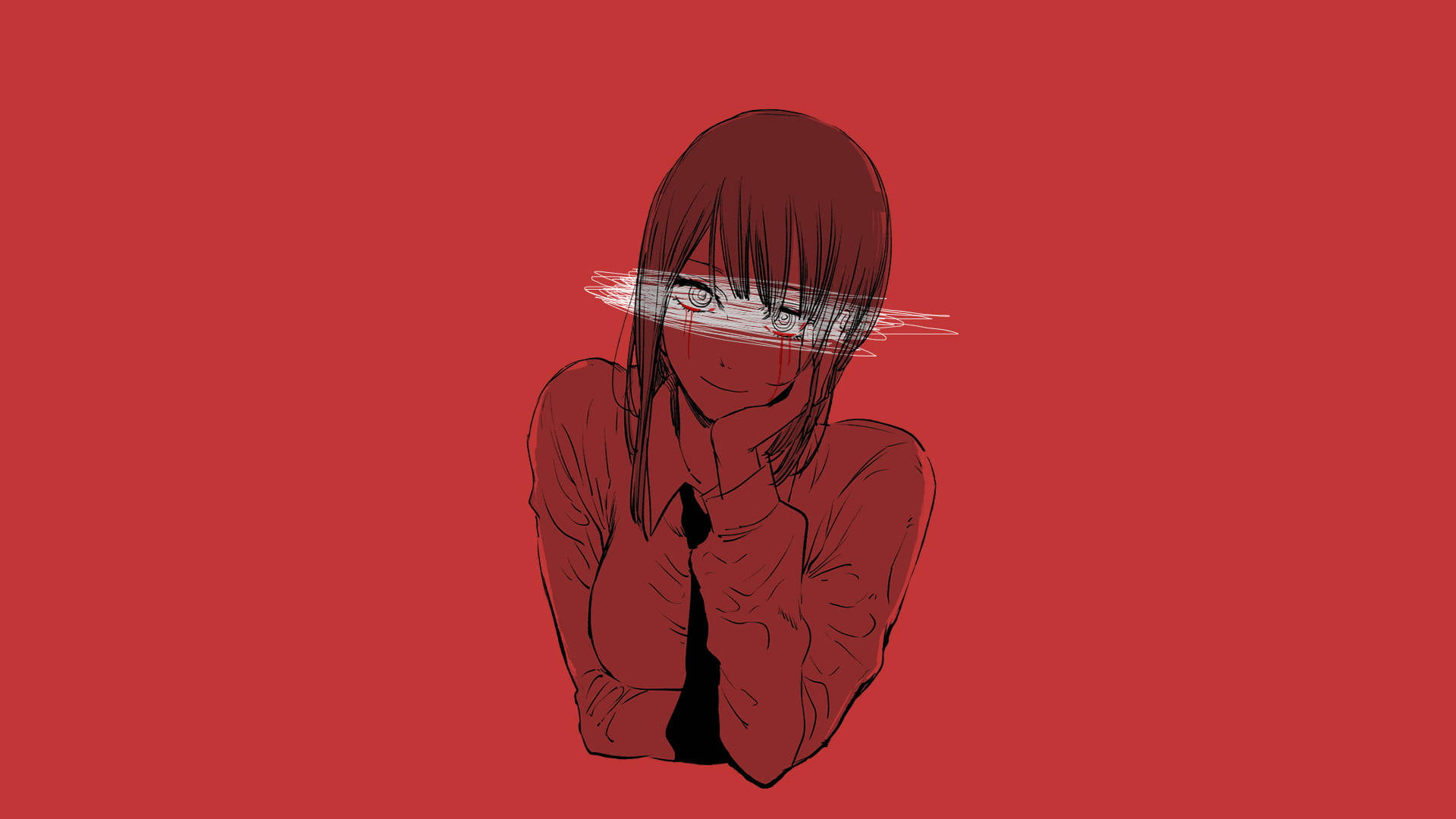 رسم أنمي أحمر خلفية