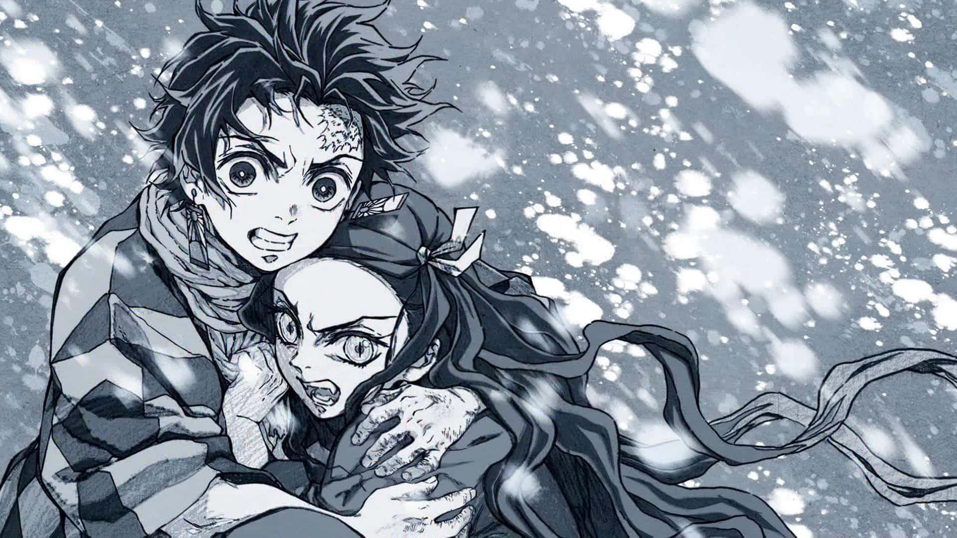 رسم توضيحي رقمي لمانجا Demon Slayer خلفية