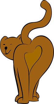 رسم توضيحي لقطة بذيل على شكل قلب خلفية
