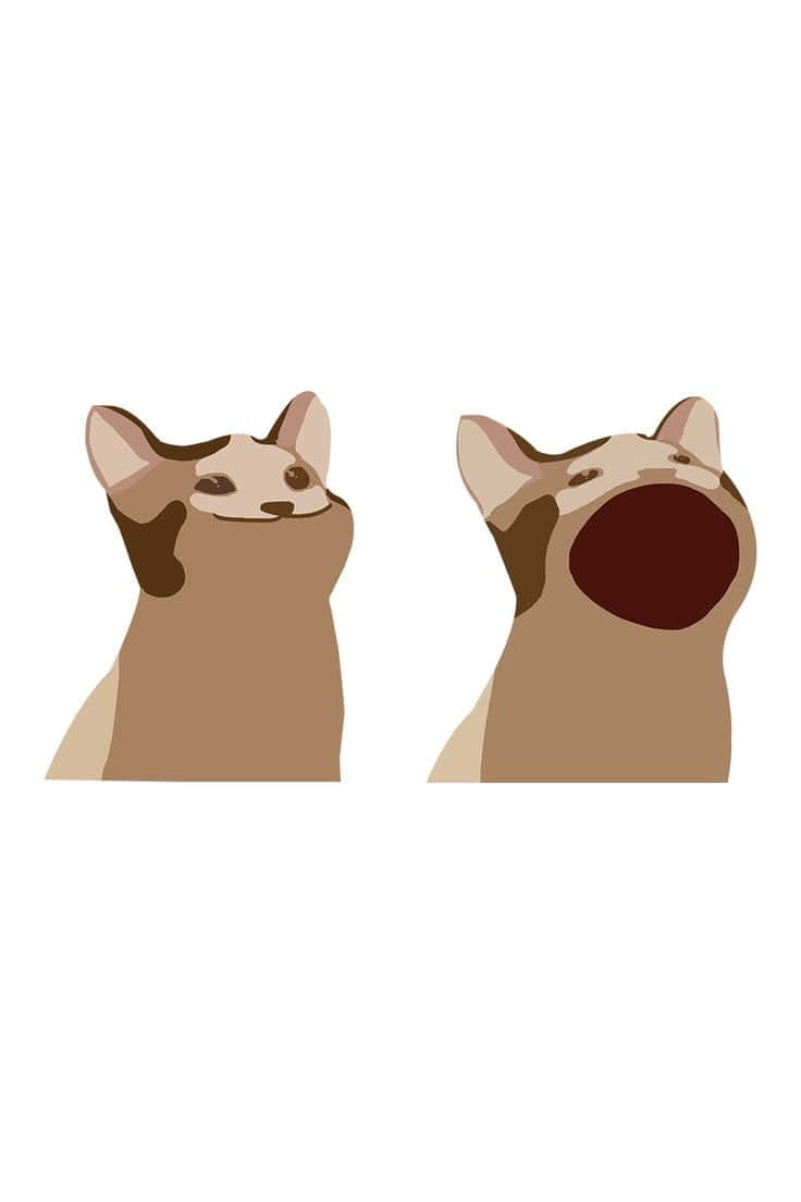 رسم قطة ملعونة لطيفة خلفية