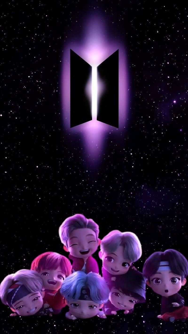 رسم لطيف لـ BTS TinyTan في الفضاء