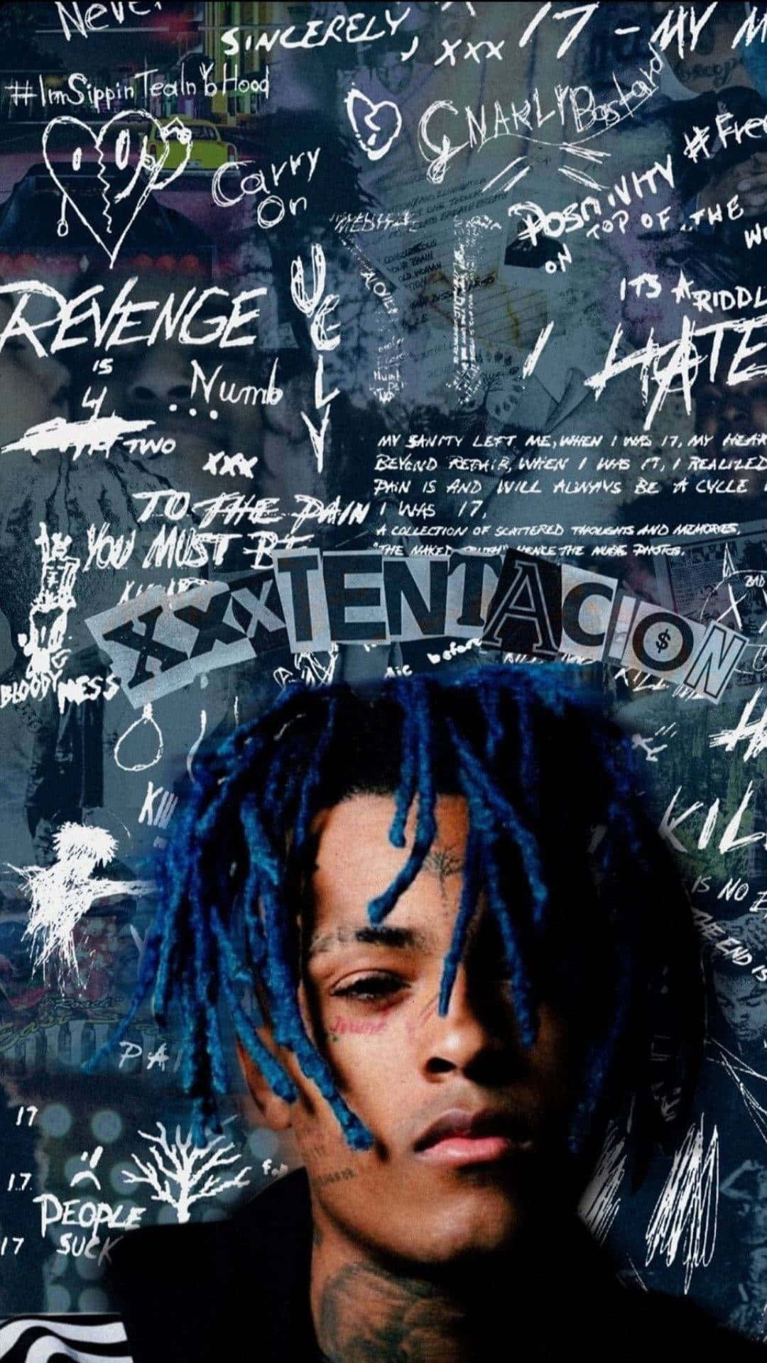رسومات شخبطة لصورة شخصية لـ Xxxtentacion خلفية