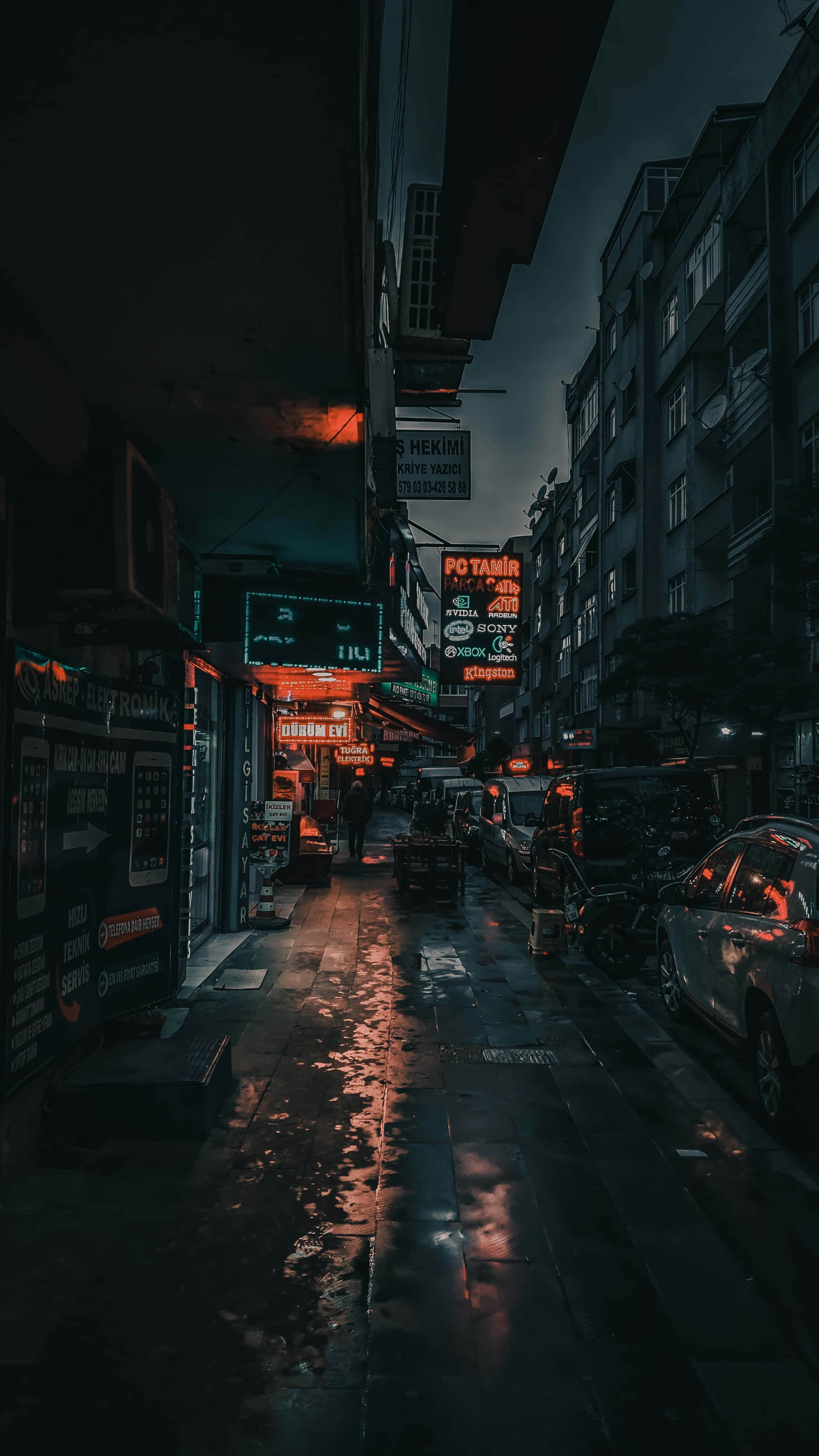 رصيف شارع غامض خلفية