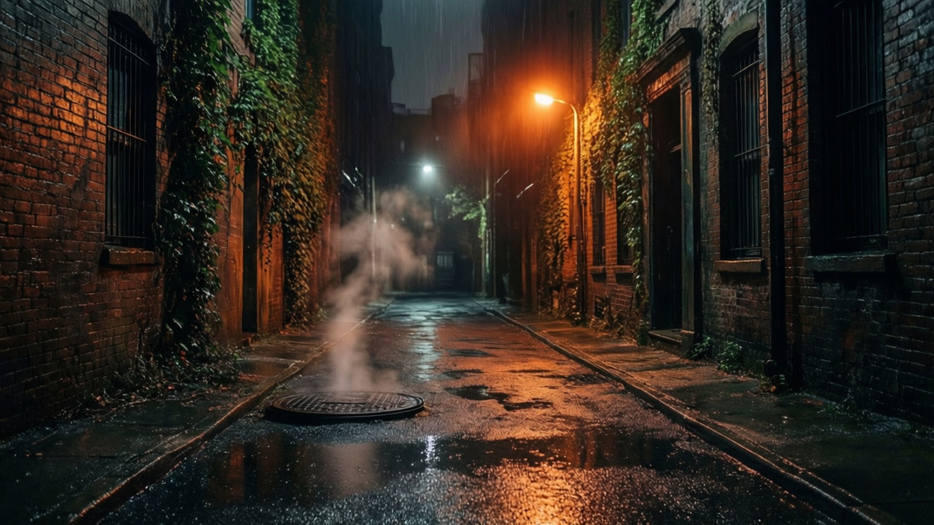 زقاق ممطر نوار خلفية