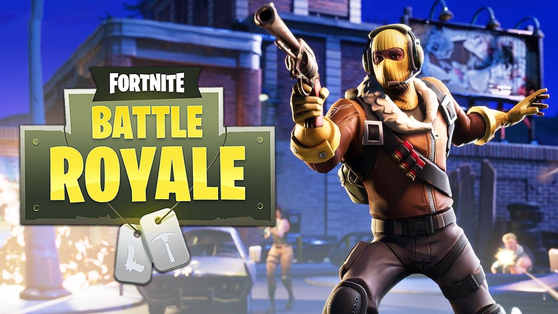 زي فورتنايت باتل رويال الأصفر الرائع خلفية