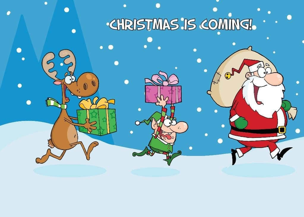 سانتا كلوز المضحك على أرجوحة كرة عيد الميلاد خلفية