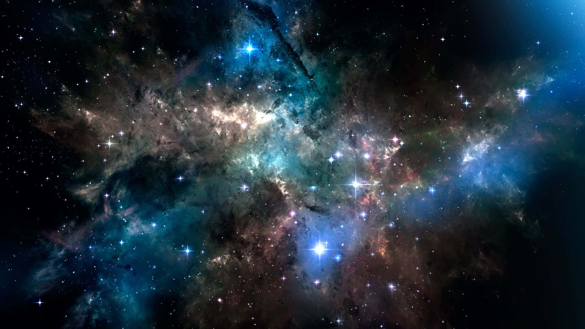 سديم ونجوم متوهجة بدقة 1920 × 1080 خلفية