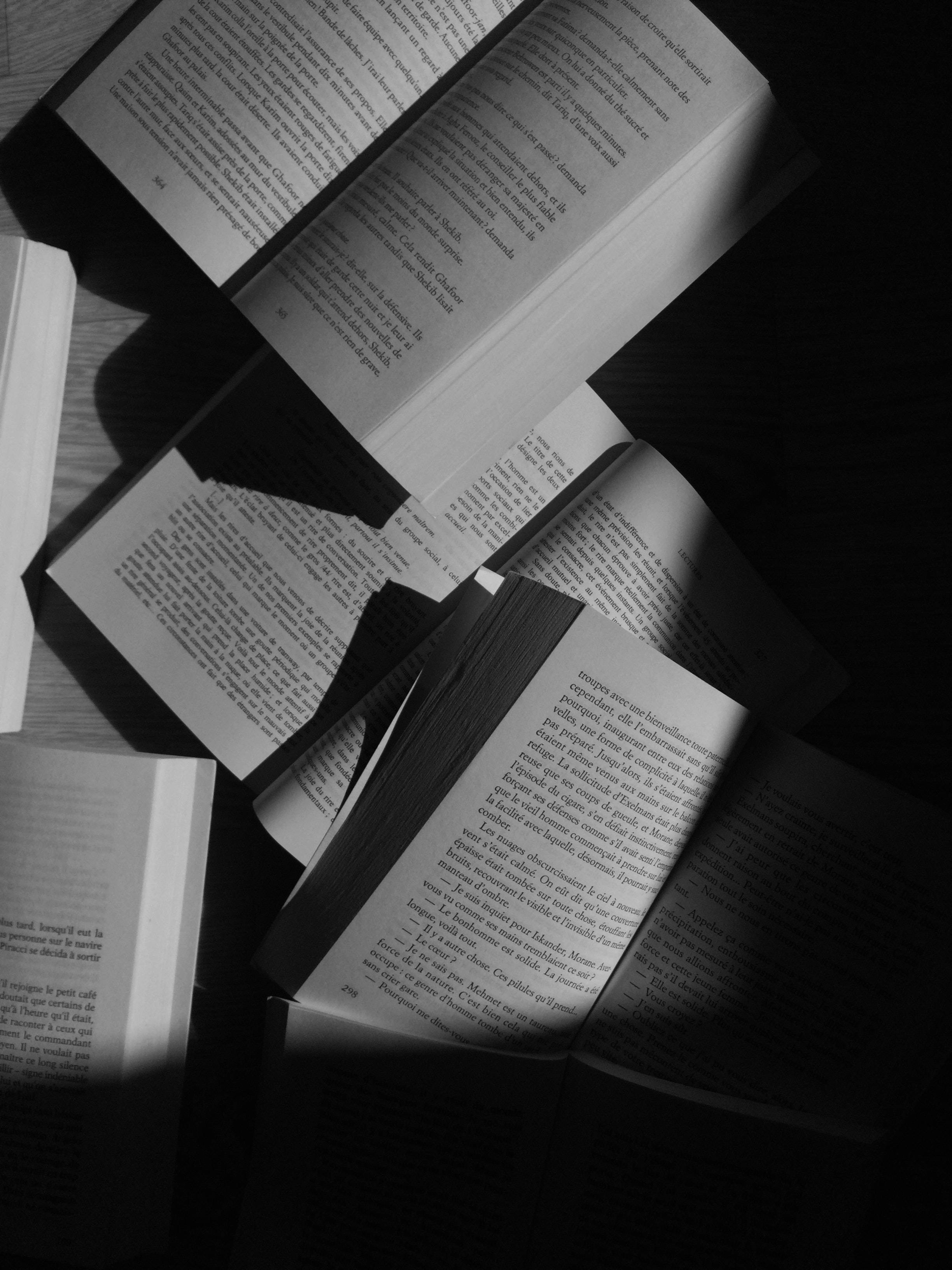 سطح مكتب كتب جمالية بتدرج رمادي خلفية