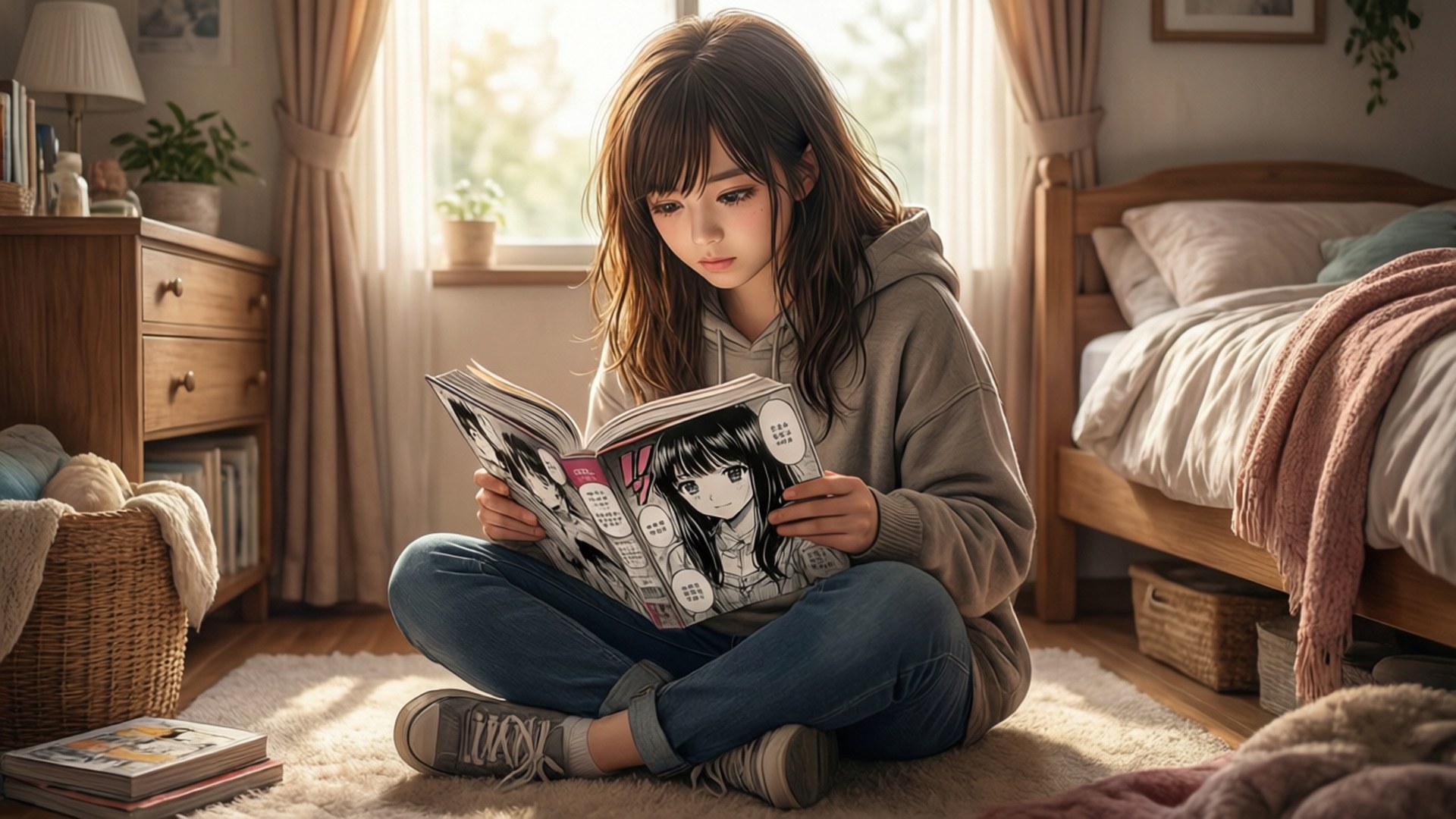 سعادة قراءة المانجا خلفية