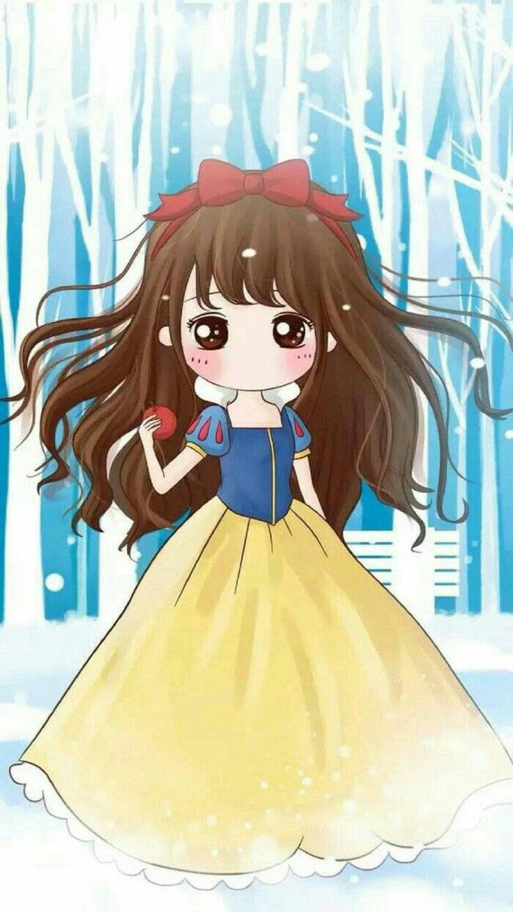 سنووايت لطيف كيوت أنثوي خلفية