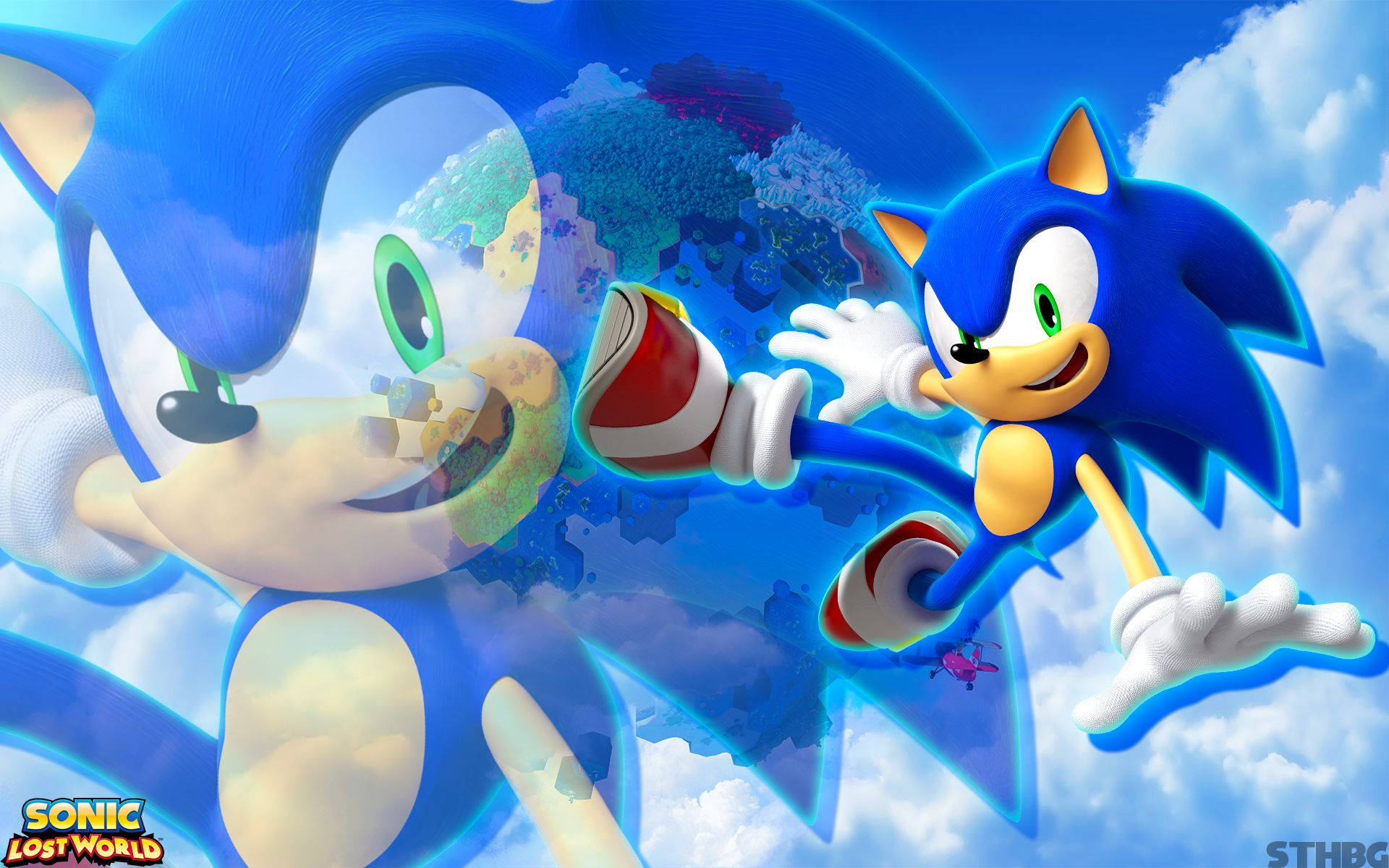 خلفية لسونيك القنفذ الأزرق الديناميكي في لعبة Sonic Lost World