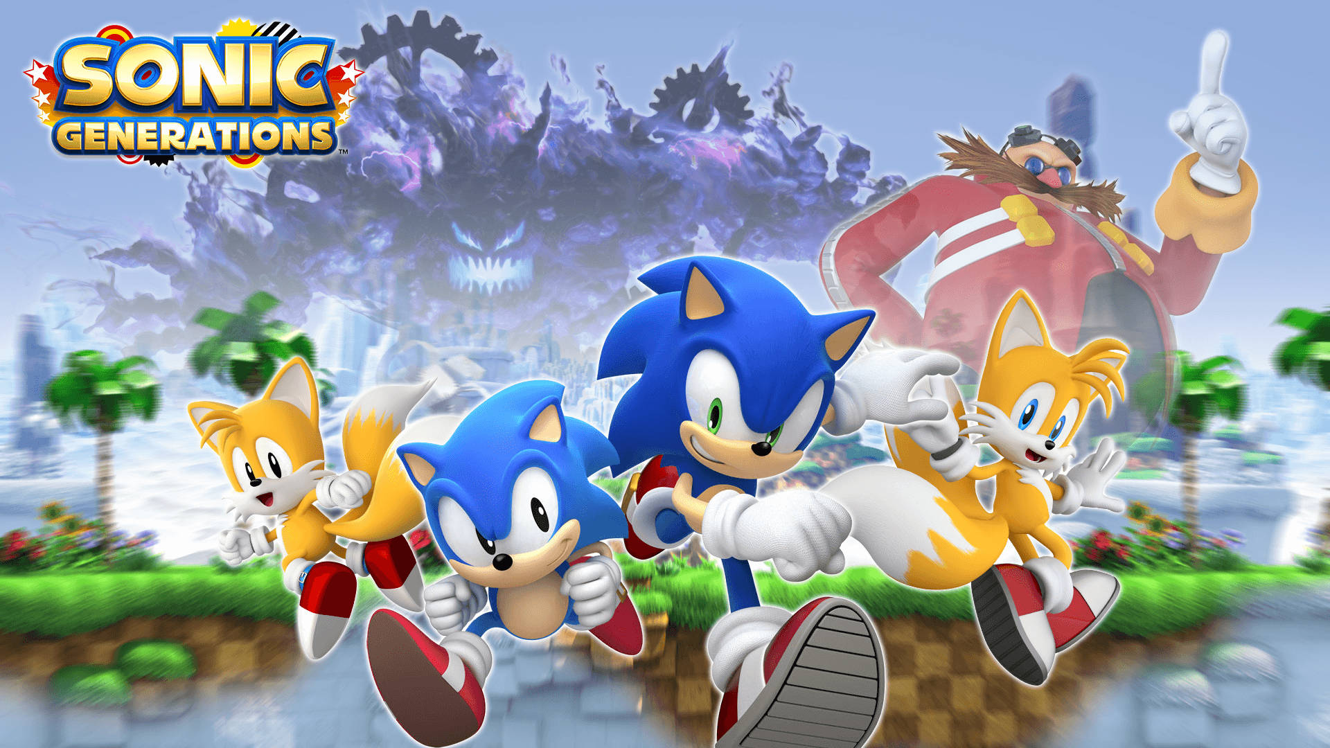 غلاف خلفية عالي الدقة للعبة المنصات Sonic Generations.