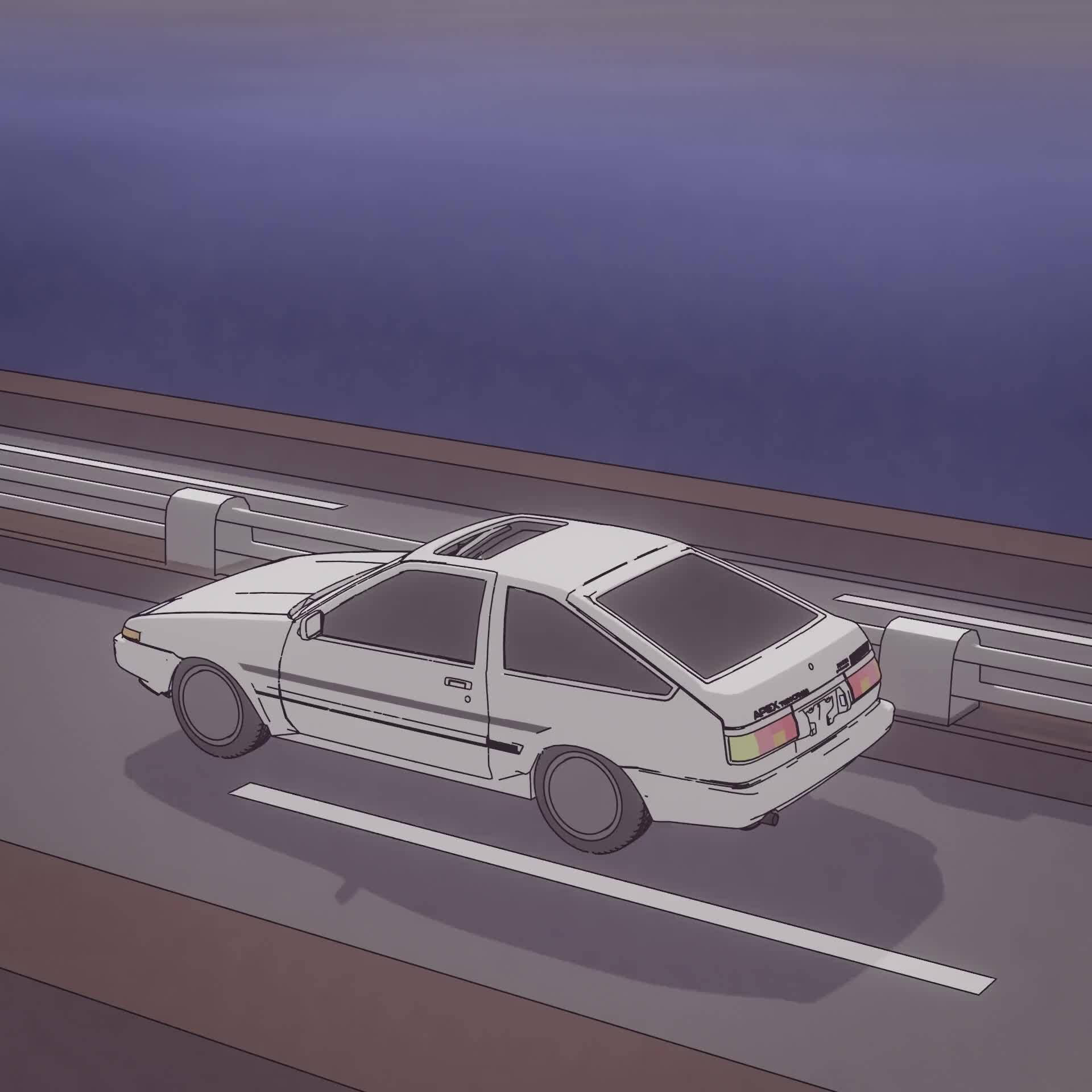 سيارة تويوتا AE86 أنمي خلفية
