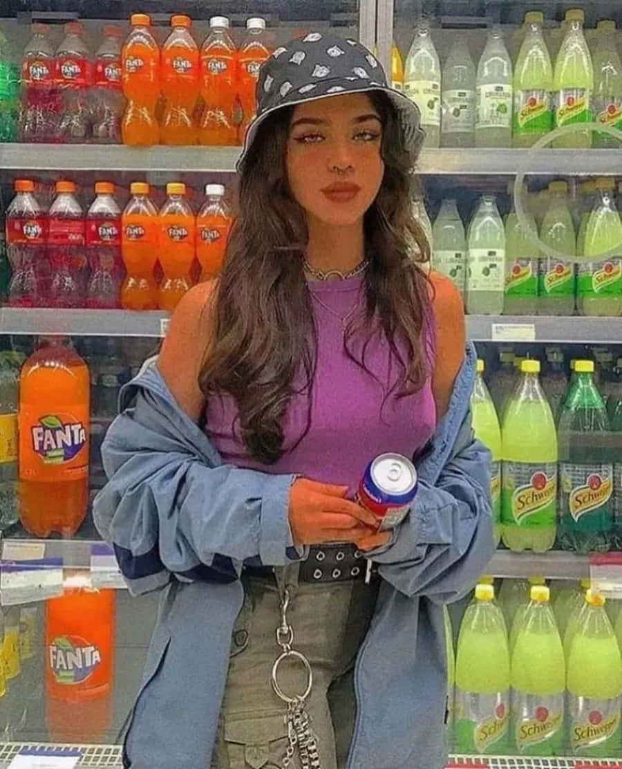 شابة جميلة وهادئة خلفية