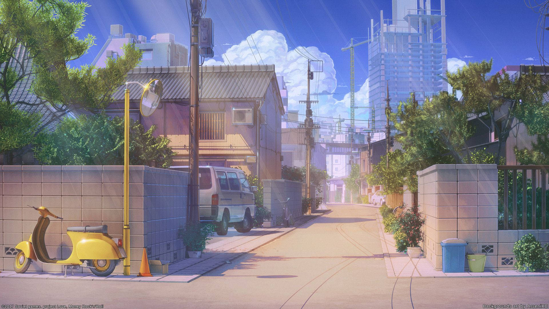 شارع أنمي ياباني في النهار