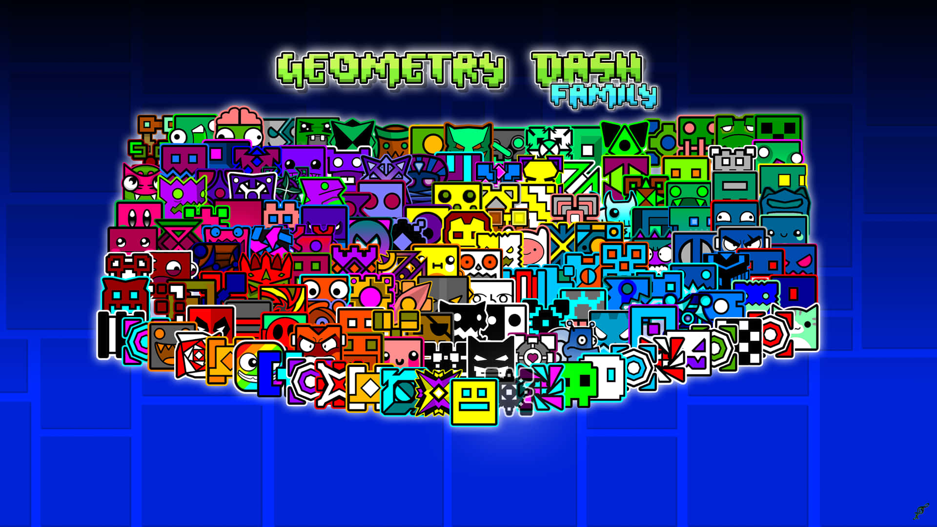 شخصيات Geometry Dash معًا خلفية