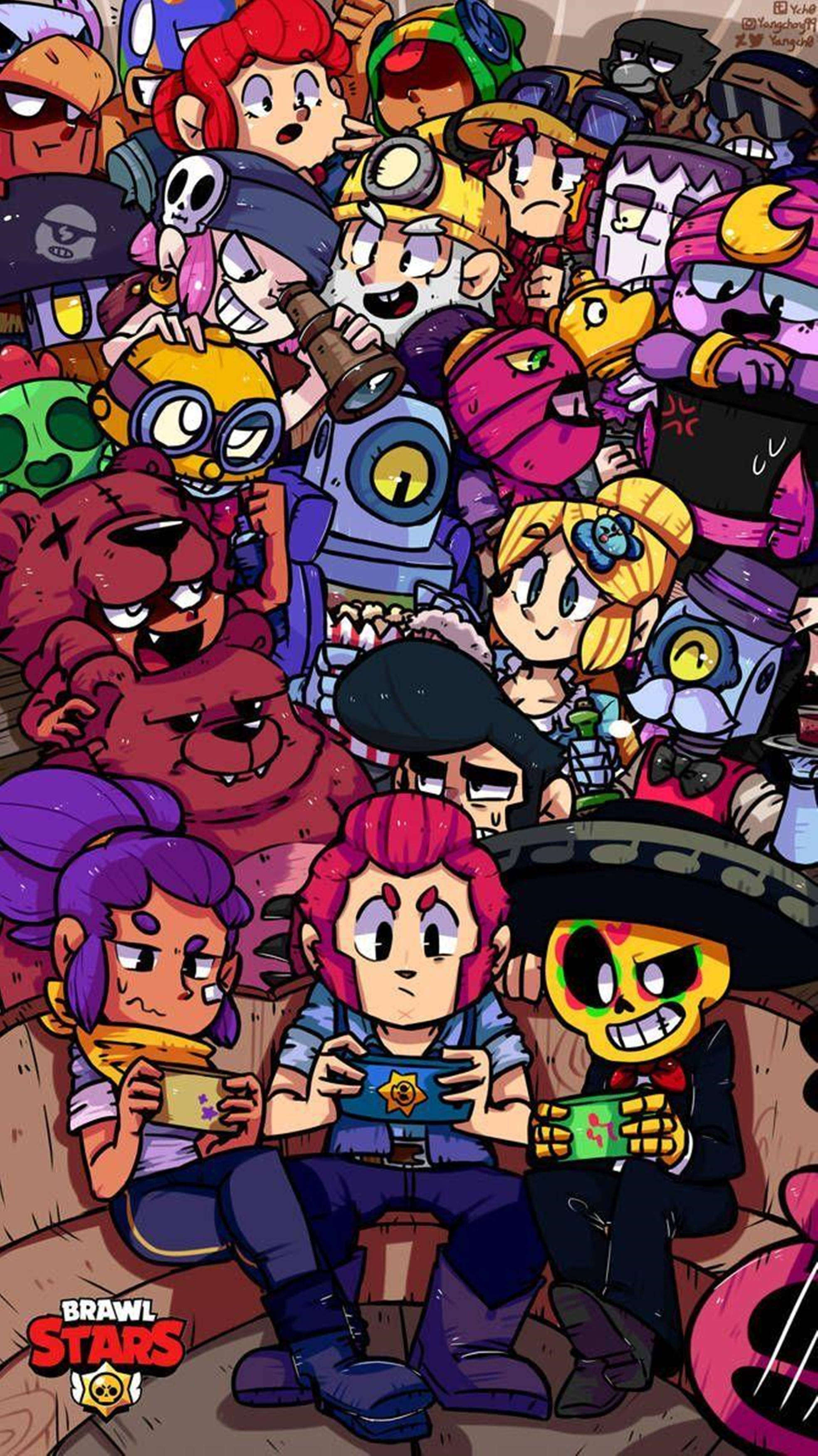شخصيات لعبة Brawl Stars الممتعة بدقة 4K خلفية