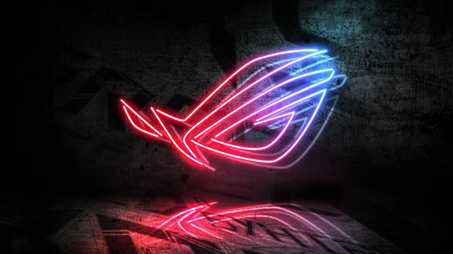 شعار ASUS ROG باللونين الأزرق والأحمر النيون خلفية