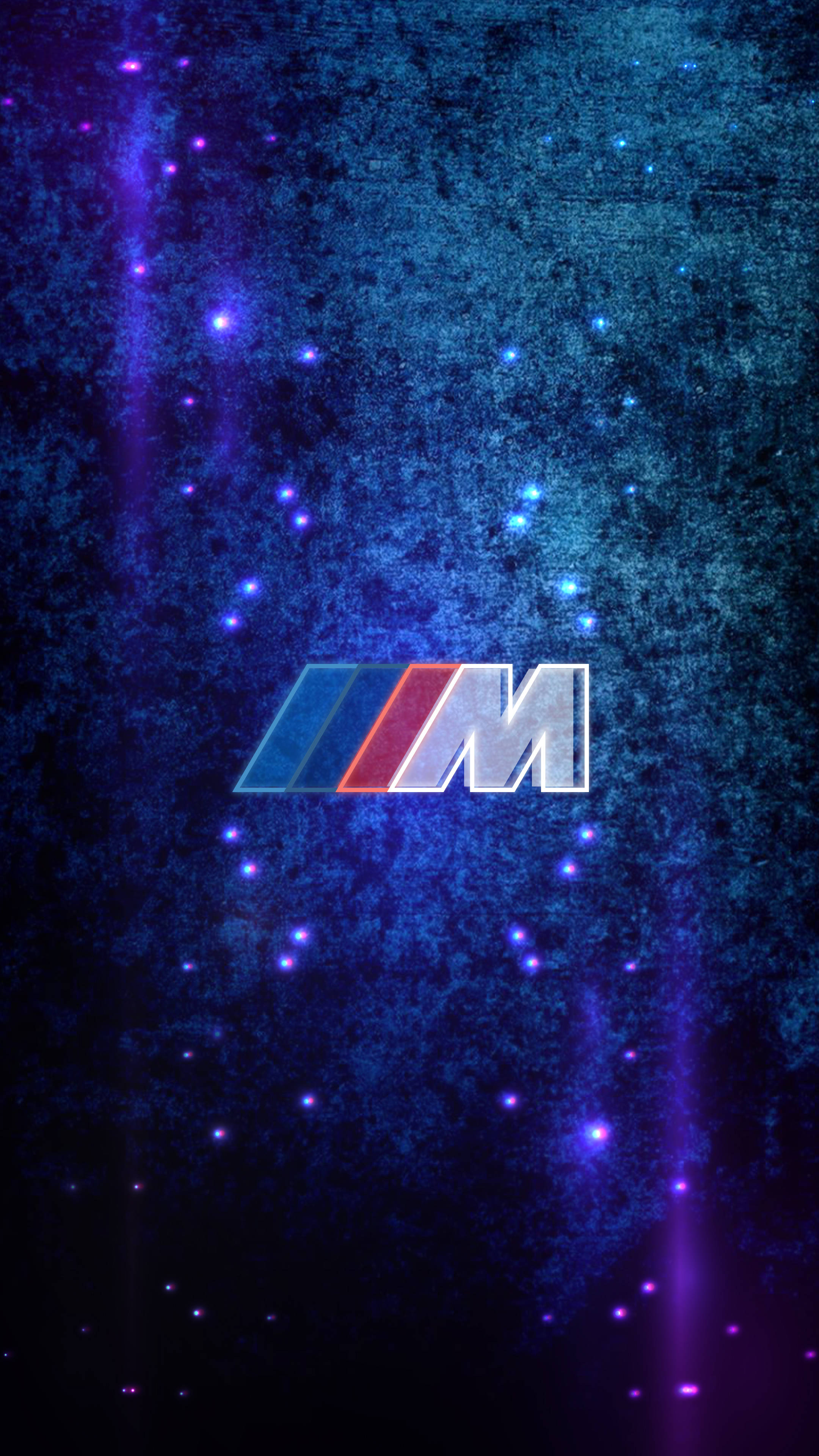 شعار BMW M باللونين الأزرق والأرجواني مع البريق خلفية