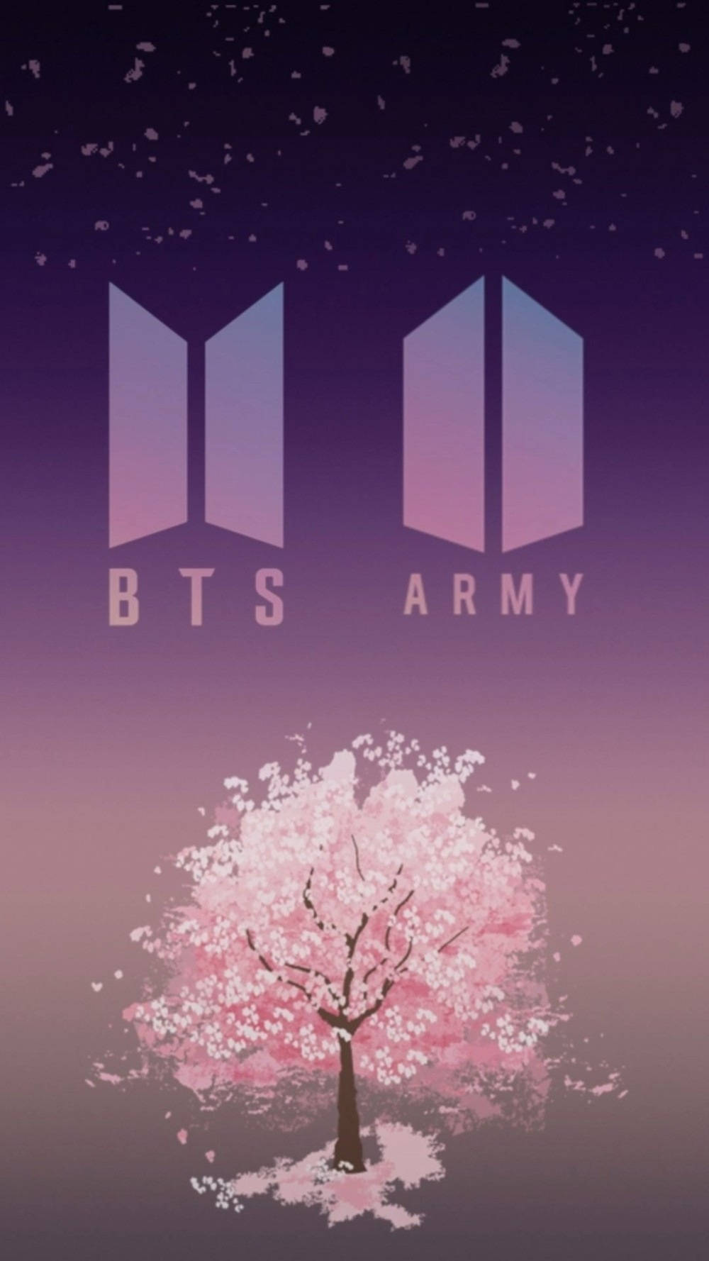شعار BTS ARMY باللون البنفسجي الجمالي