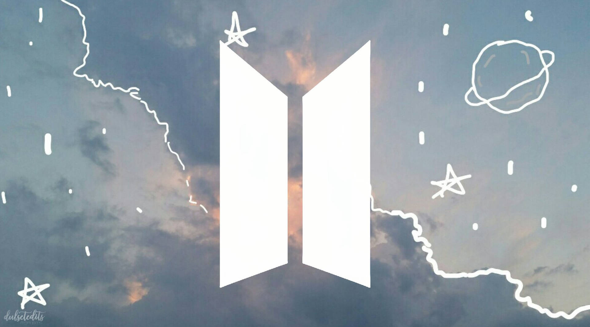 خلفية شعار BTS الجمالي اللطيف