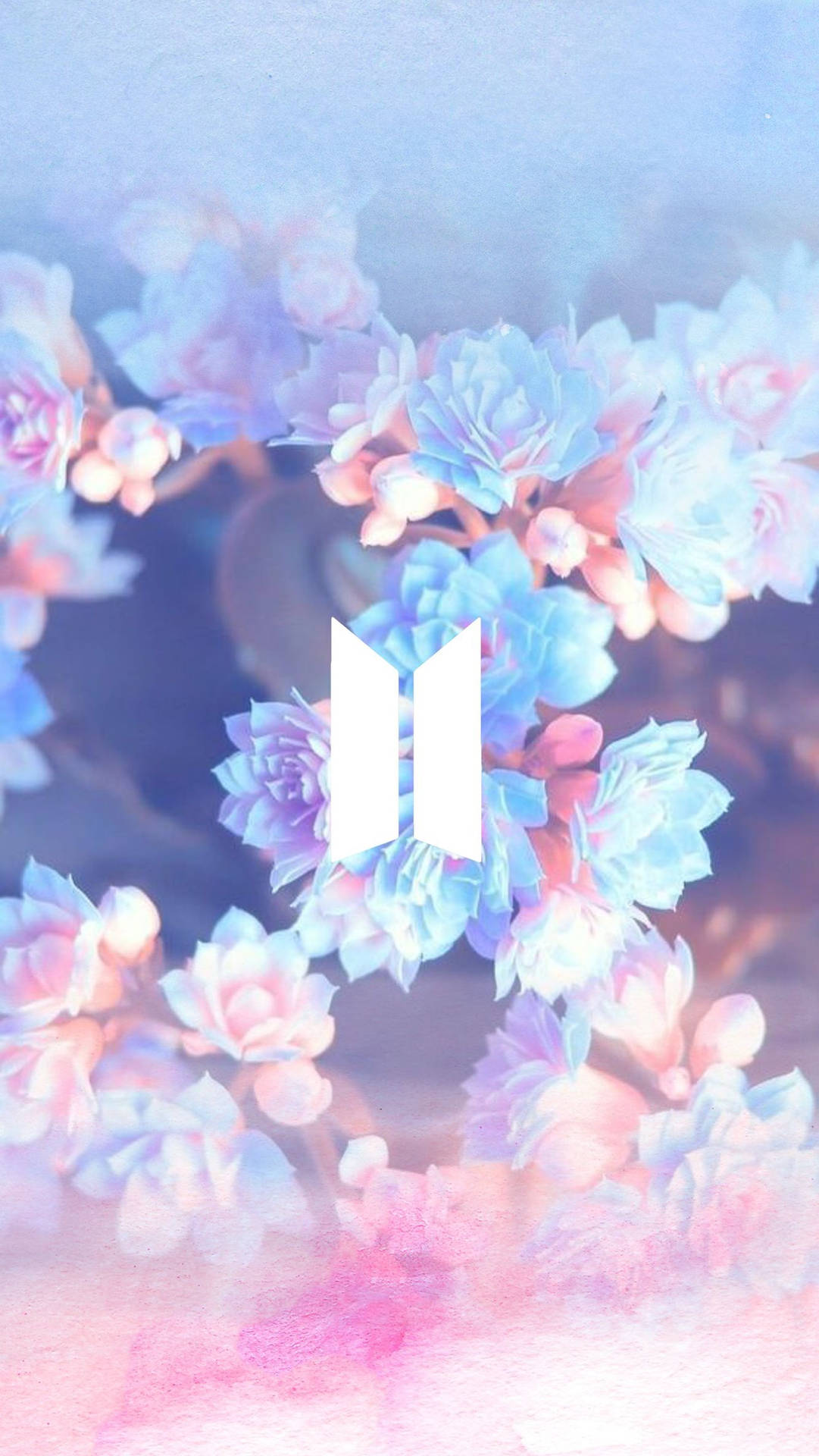 خلفية شعار BTS الزهري