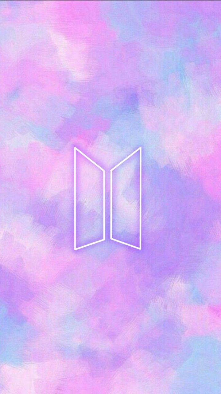شعار BTS بألوان الباستيل خلفية