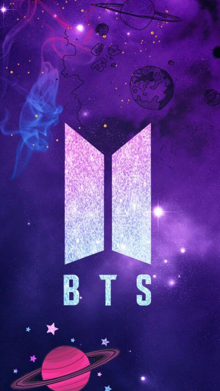 شعار BTS مع كوكب في الفضاء خلفية