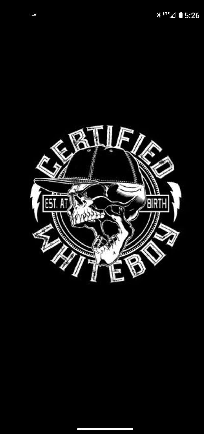 شعار Certified White Boy على خلفية داكنة خلفية