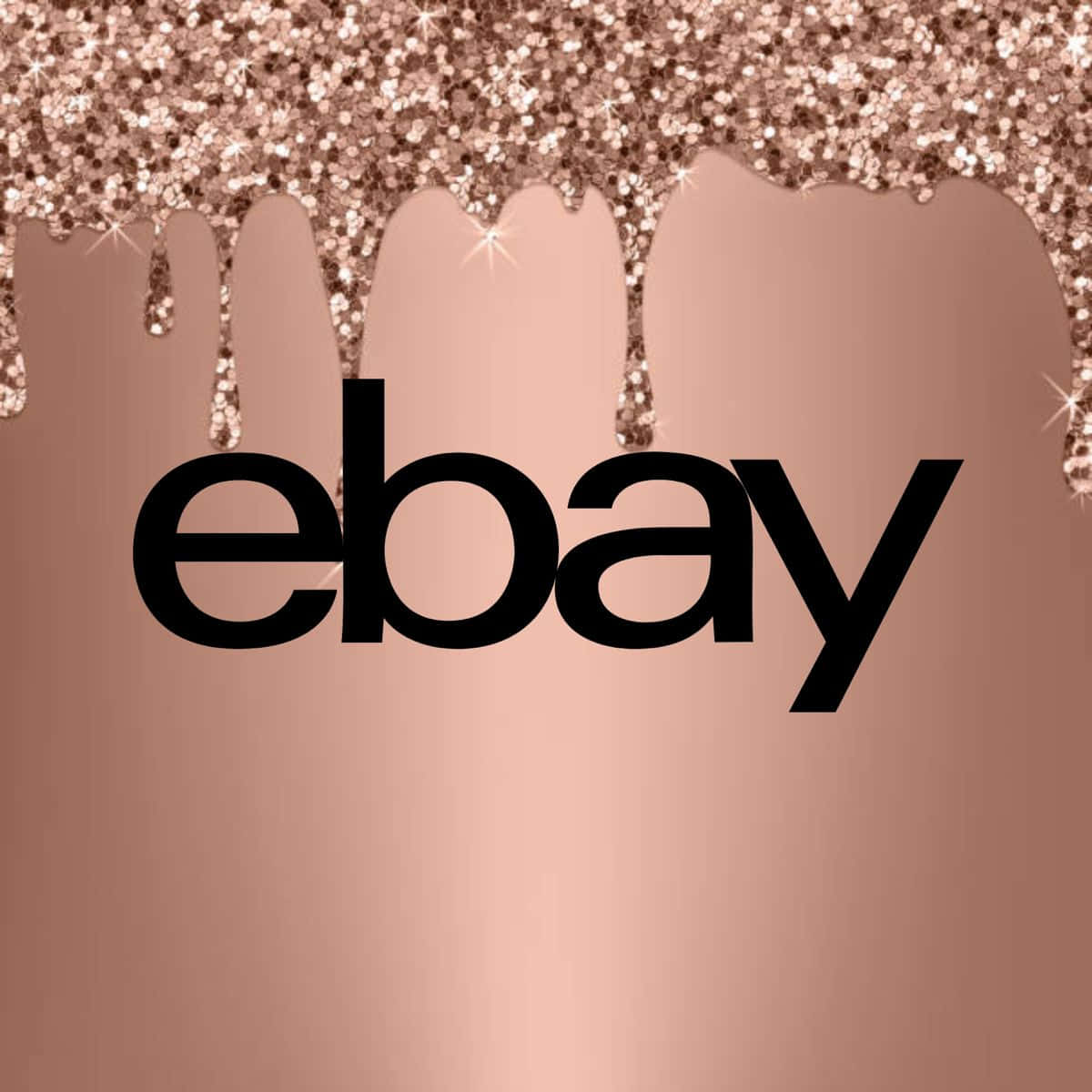 شعار eBay UK بالذهب الوردي خلفية