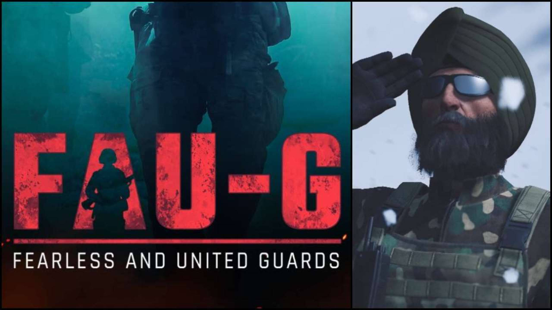 شعار FAU-G وجندي يُحيي خلفية