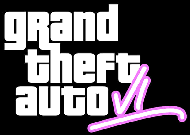 شعار GTA VI بخلفية سوداء خلفية
