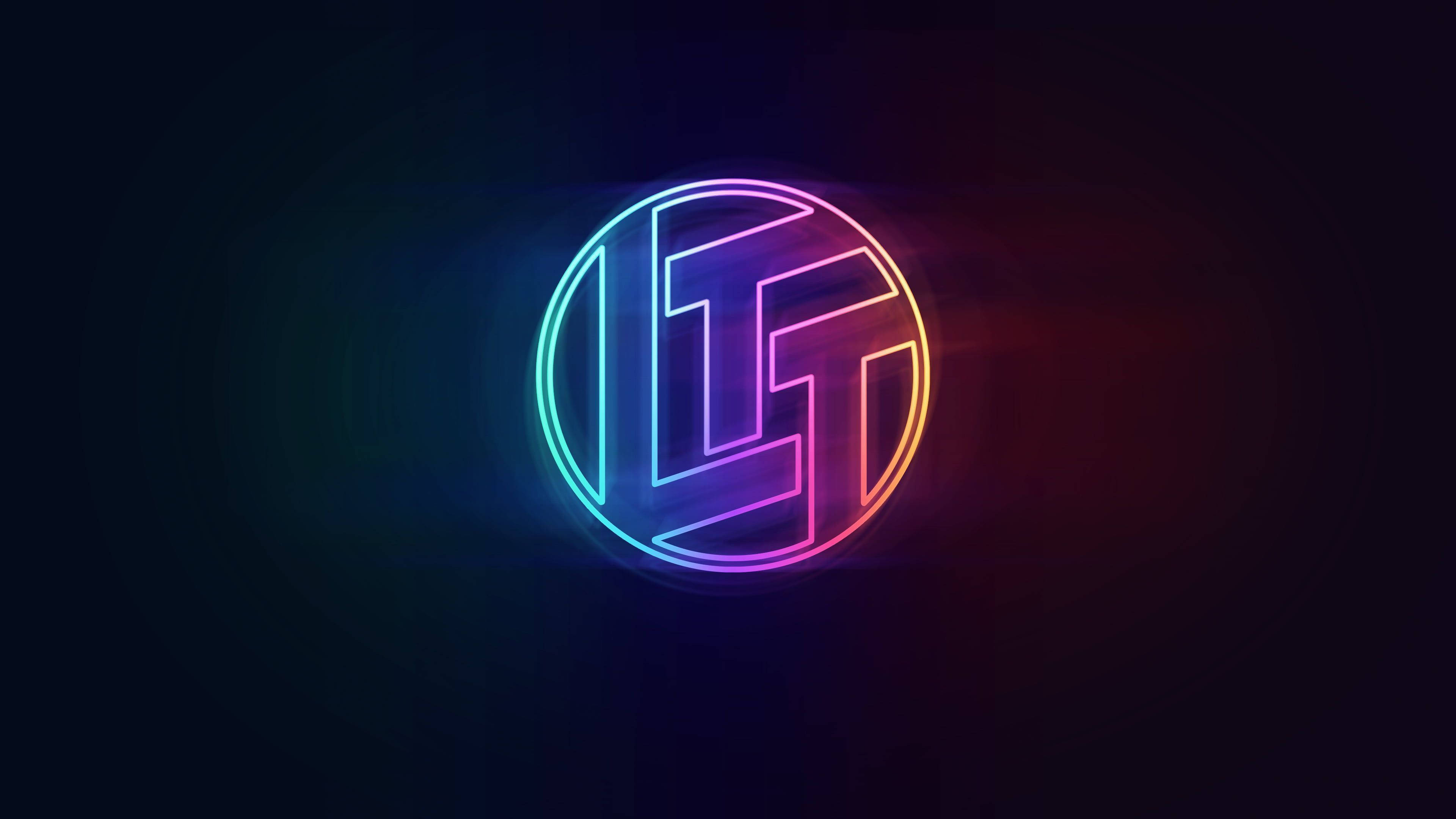 شعار LTT بألوان RGB 4K خلفية
