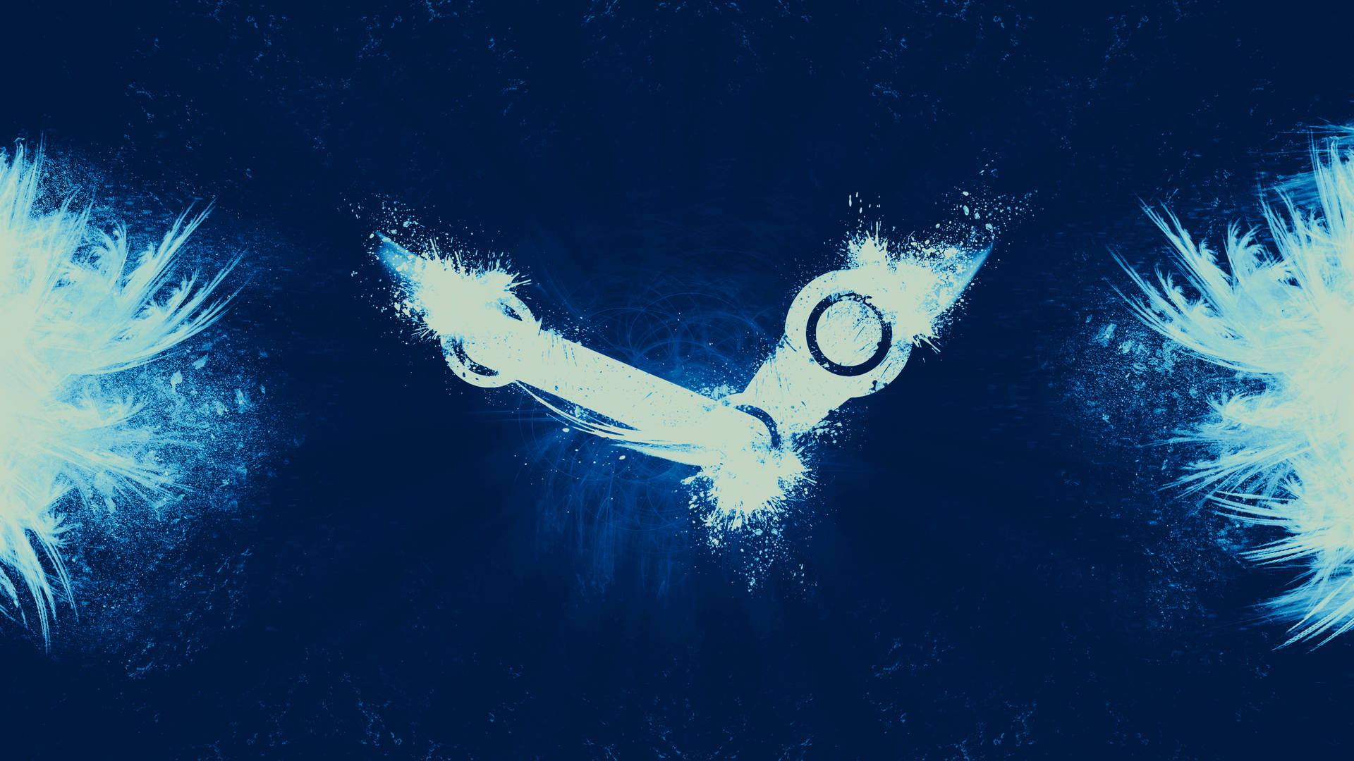 خلفية شعار Steam للألعاب مع طلاء أبيض بدقة 4K. — 4K خلفية