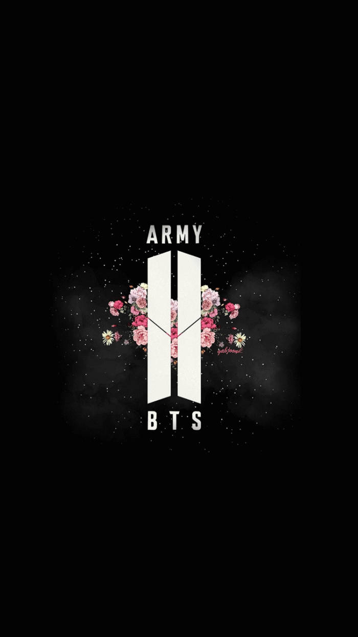 شعار جيش BTS المجري مع النجوم خلفية