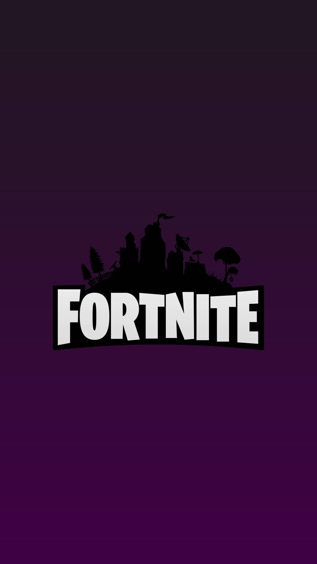 خلفية شعار فورتنايت على خلفية أرجوانية