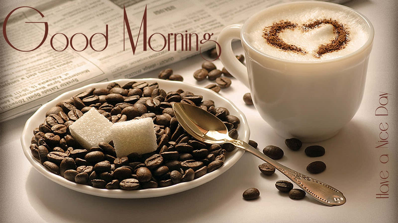 صباح الخير حب القهوة خلفية