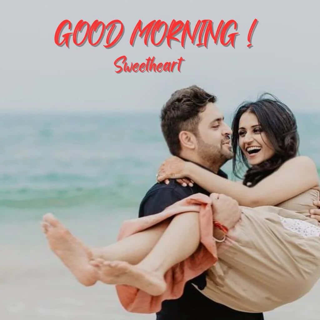 صباح الخير يا حبيبي عناق الشاطئ خلفية