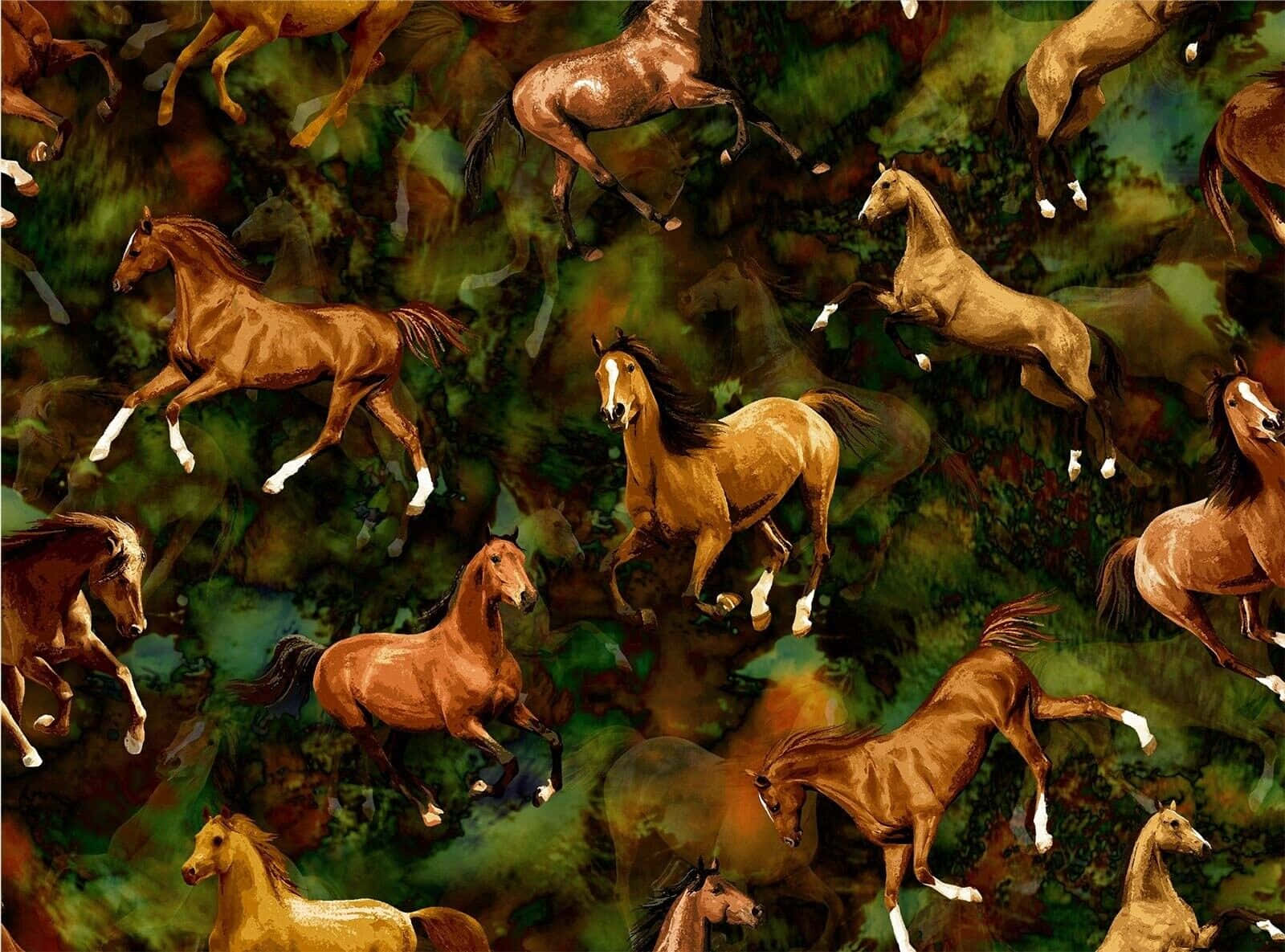 صورة خيول تجري في حقل خلفية
