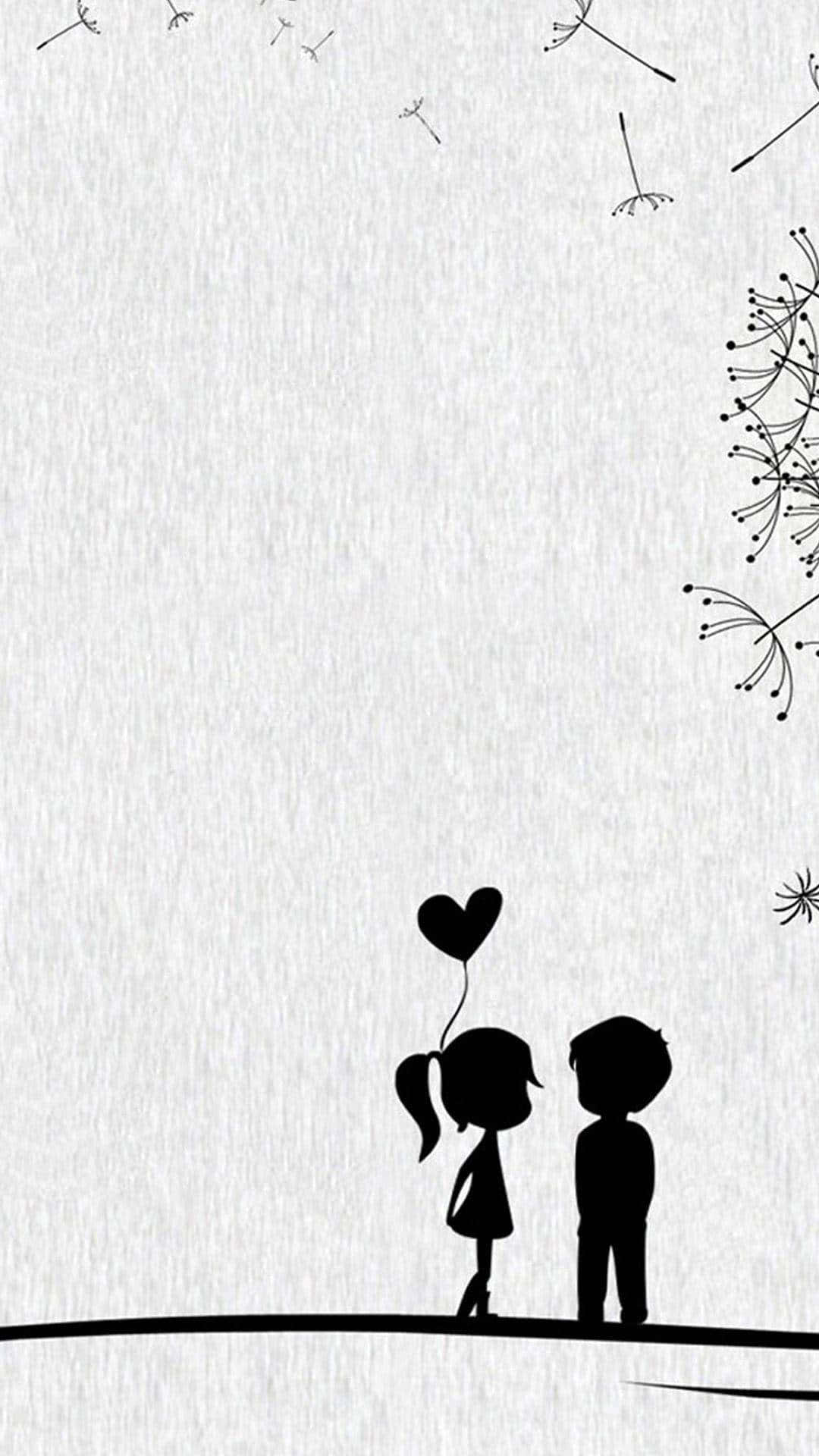 صورة رسم زوجين لطيفة خلفية