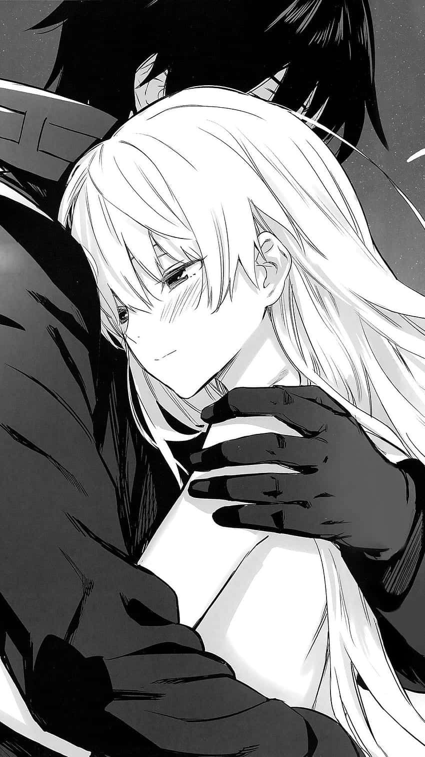 صورة شخصية أنمي سوداء لزوجين متعانقين خلفية