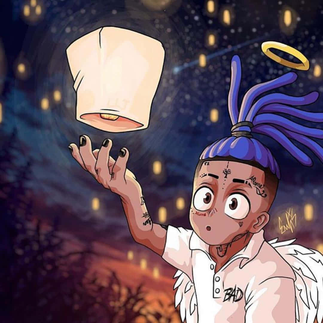 صورة شخصية كرتونية لطيفة لـ Xxxtentacion خلفية