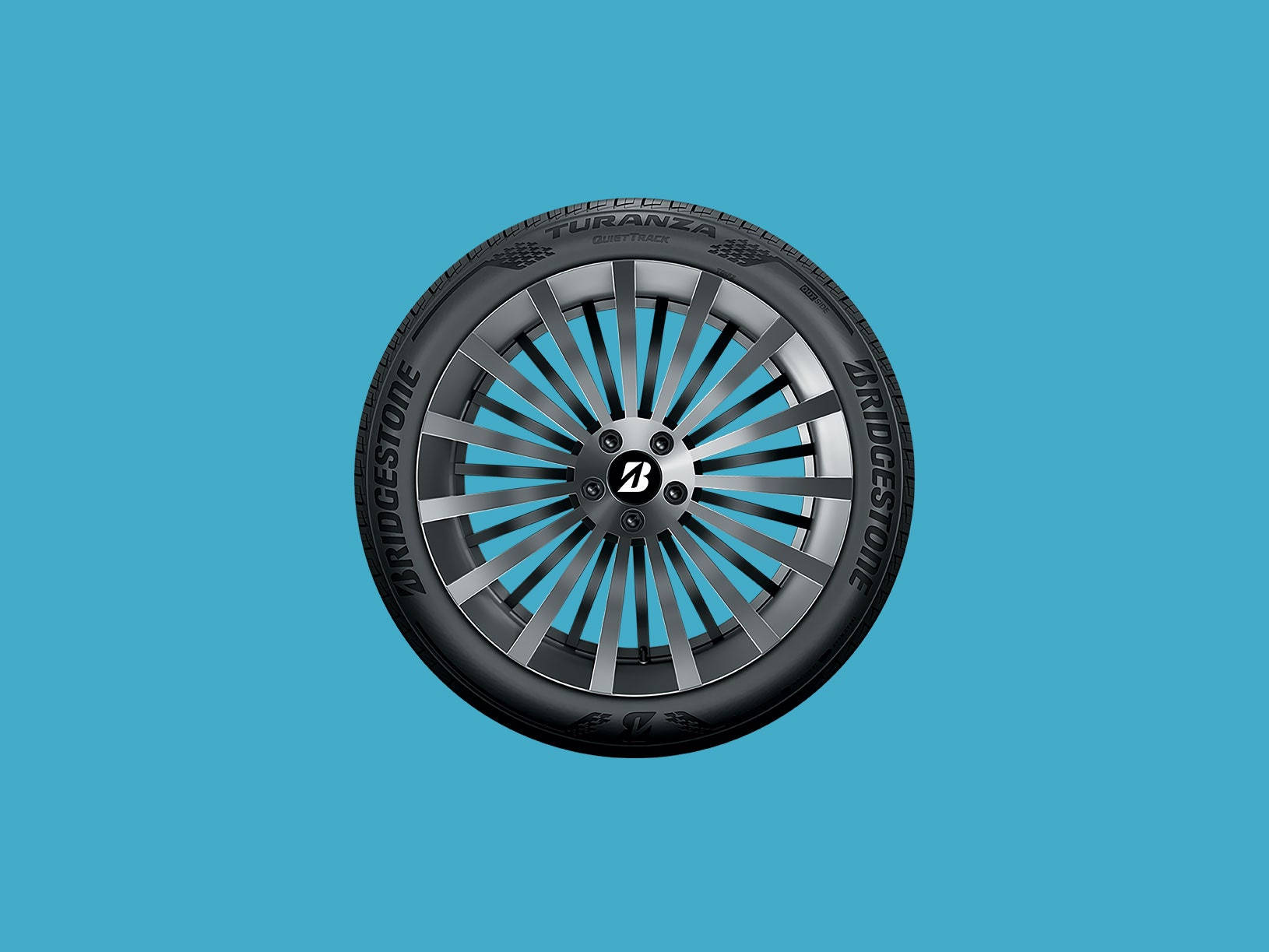 صورة عالية الجودة لإطار Bridgestone Turanza QuietTrack خلفية