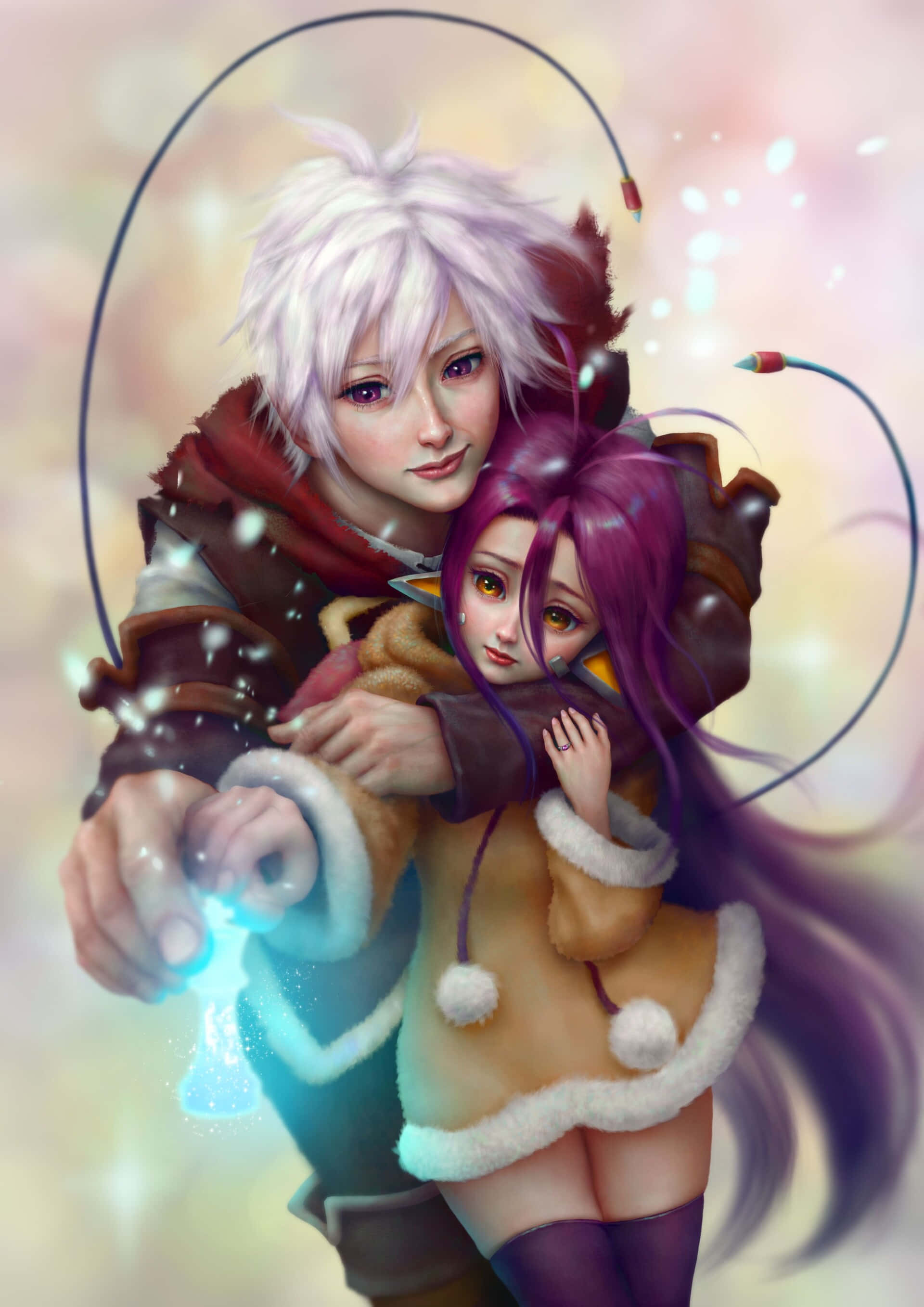 صورة فنية لسورا وشيرو من No Game No Life خلفية