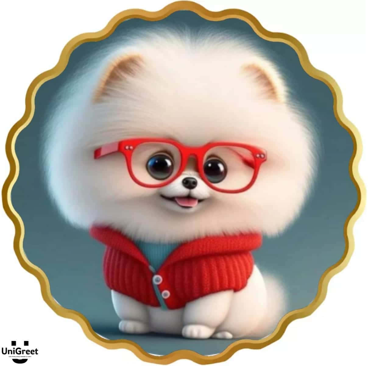 صورة ملف شخصي لجرو كرتوني جميل خلفية