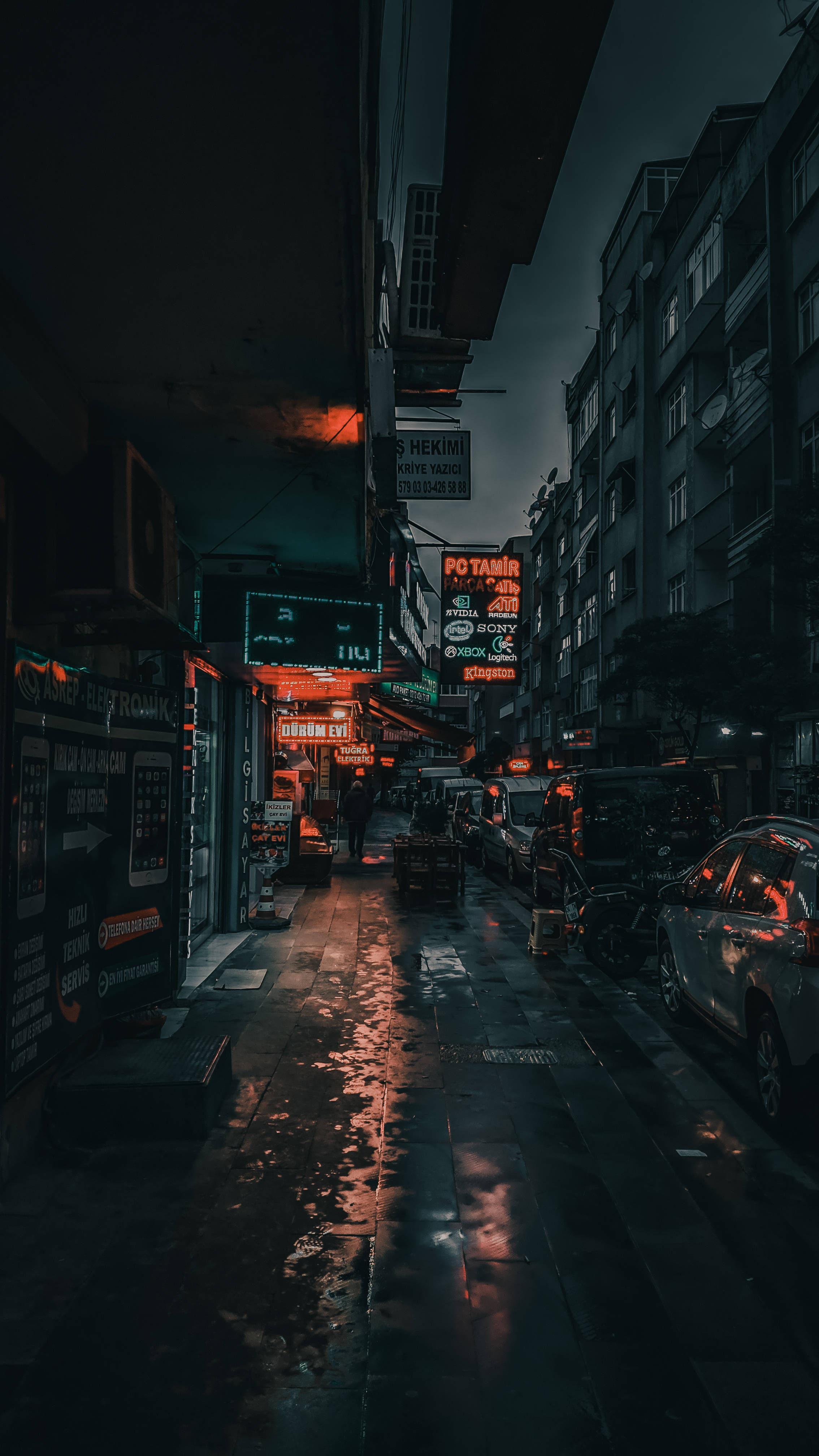 ضوء شارع المدينة المظلم خلفية