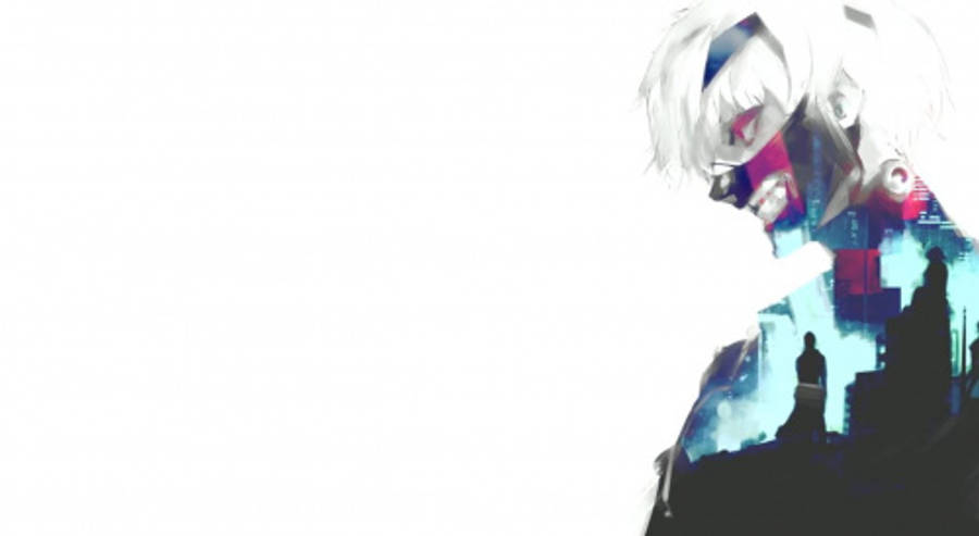 طوكيو غول جمالي مع صورة ظلية لكين خلفية