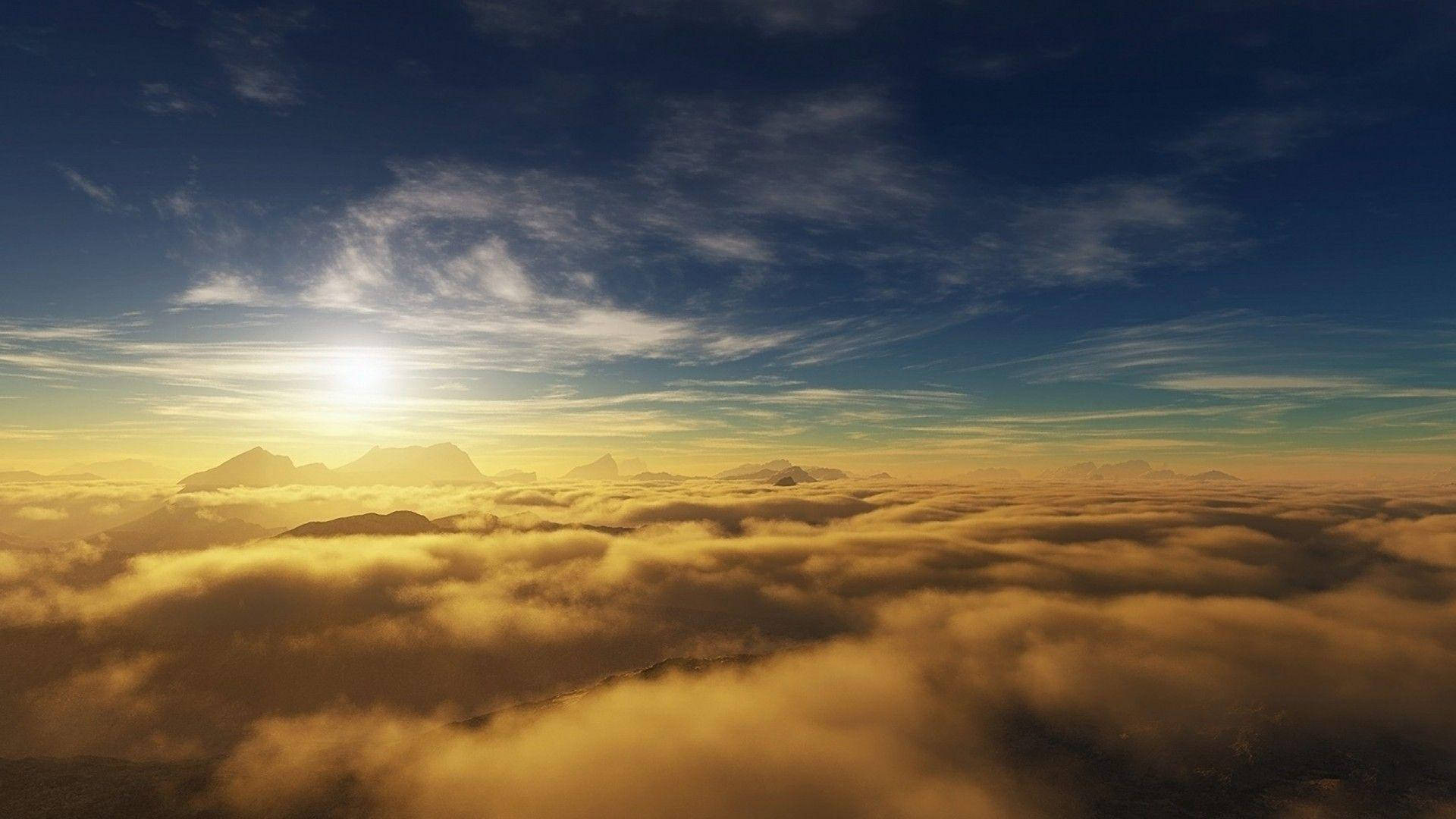 غيوم صفراء جمالية خلفية