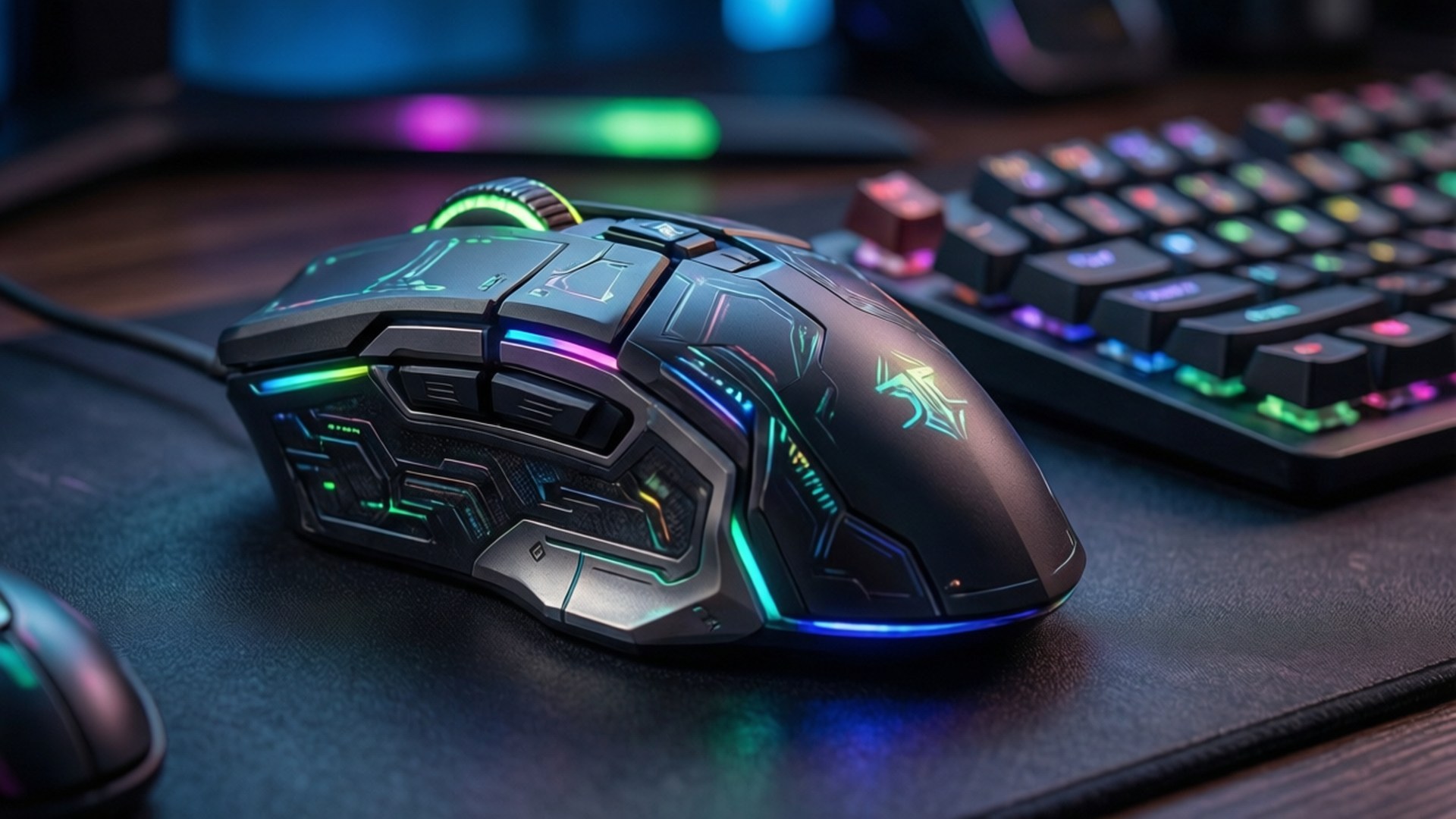 فأرة ولوحة مفاتيح RGB خلفية